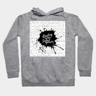 Reading is my Superpower Ink Splatter Typography Quote Art (White) Hoodie